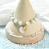 Natural Aquamarine Bead Bracelets BJEW-JB14149-02-1