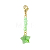 Star Glass & Seed Beads Pendant Decoration HJEW-JM02111-4