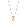 304 Stainless Steel & Shell Pearl Round Beaded Necklaces NJEW-OY002-47G-3