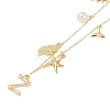 Bohemian Summer Beach Style 18K Gold Plated Shell Shape Initial Pendant Necklaces IL8059-26-1