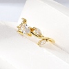 Brass Micro Pave Cubic Zirconia Cuff Open Rings CU-CBA108A-13G-02-3