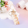Alloy & Resin Tassel Keychainss AJEW-TADJ0001-20G-08-4