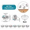 ARRICRAFT 42Pcs 7 Style Wedding Theme Antique Silver Tone Tibetan Style Alloy Heart with Step Dad of Bride Rhinestone Charms FIND-AR0001-42-2