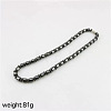 Synthetic Magnetic Hematite Rondelle and Column Beaded Nacklaces for Men WA5844-2-1
