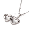 316 Stainless Steel Heart Locket Pendant 304 Stainless Steel Satellite Chain Necklaces for Women NJEW-JN05821-5