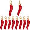10Pcs Brass Enamel Pendants KK-BBC0019-48A-1