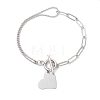 Heart 304 Stainless Steel Charm Bracelets BJEW-JB13110-1