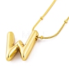 Ion Plating(IP) Initial Letter 304 Stainless Steel Pendant Necklaces NJEW-R265-05G-W-1