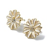 Sunflower Brass Stud Earrings EJEW-D098-08G-1