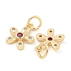 Rack Plating Brass Micro Pave Clear Cubic Zirconia Charms KK-F089-07G-2