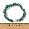 3Pcs 3 Styles Natural Mixed Gemstone Chip & Cultured Freshwater Pearl Beaded Stretch Bracelets Set for Women BJEW-JB13762-02-4