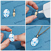 6Pcs 304 Stainless Steel Glue-on Flat Pad Pendant Bails STAS-BBC0010-76-6