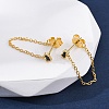 Real 18K Gold Plated 925 Sterling Silver Chains Front Back Stud Earrings PA4661-1-1