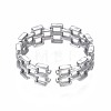 Non-Tarnish 304 Stainless Steel Square Open Cuff Ring RJEW-T023-15P-2