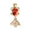 Brass Micro Pave Cubic Zirconia Pendants KK-K375-27G-2