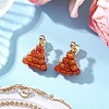 Round Brass Natural Agate Hoop Earrings EJEW-TA00620-01-1