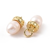 Rack Plating Shell Pearls Charms ZIRC-C042-16G-2