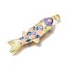 Brass Enamel Pendants KK-CBAEEA8-09B-G-2
