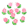 10Pcs Glass Pendants PALLOY-YW00063-07-1