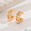 Elegant Heart Brass Cubic Zirconia Stud Earrings GX1194-2-5