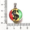 Flat Round 201 Stainless Steel Acrylic Pendants STAS-U036-01P-09-3