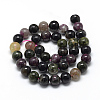 Natural Tourmaline Beads Strands G-R446-6mm-03-3
