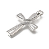 Brass Micro Pave Clear Cubic Zirconia Pendants CU-CBA4BAF-06P-2