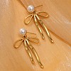 304 Stainless Steel ABS pearl Earrings EJEW-S226-05G-1