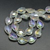 Electroplate Crystal Glass Teardrop Beads Strands EGLA-F067A-01-2