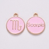 Alloy Enamel Pendants X-ENAM-S124-01B-09L-1