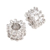 Brass Micro Pave Clear Cubic Zirconia European Beads KK-B186-18P-2