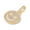 Brass Micro Pave Cubic Zirconia Pendants ZIRC-NH0001-01G-04-2