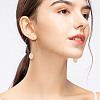 2 Pairs 2 Colors Natural Shell Dangle Big Hoop Earrings EJEW-FI0001-19-4