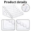 7-layer Rectangle Plastic Badge Organizer Display Risers ODIS-WH0079-097-3