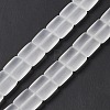 Transparent Frosted Glass Beads Strands FGLA-S001-01G-1
