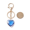 Colorful Heart Glass Pendant Keychain KEYC-JKC00404-3