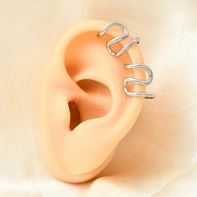 304 Stainless Steel Cuff Earrings EJEW-L313-01P-1