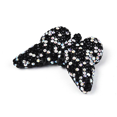 Butterfly Shaped Handmade Polymer Clay Rhinestone Beads CLAY-T023-23D-1
