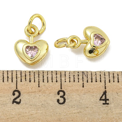 Rack Plating Brass Micro Pave Cubic Zirconia Charms KK-E114-01G-01-1