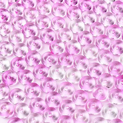 Spray Painted Transparent Glass Seed Beads SEED-T007-05C-1