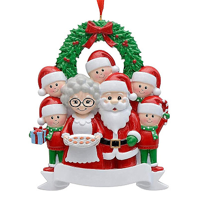Resin Santa Claus Family Pendant Decorations LS-XMAS-PW0006-05-1