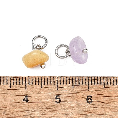 15Pcs Natural & Synthetic Gemstone Pendants PALLOY-JF05357-02-1