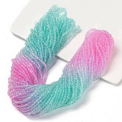 Transparent Painted Glass Beads Strands DGLA-A034-T4mm-A10-1