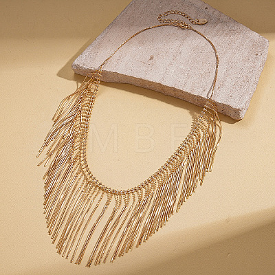 Brass Multiple Tassel Bib Necklaces for Women WGB3B70-01-1