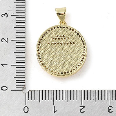 Brass Micro Pave Clear Cubic Zirconia Pendants KK-Q813-11B-G-1