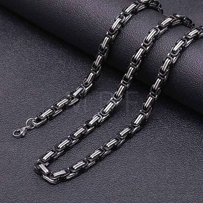 Titanium Steel Byzantine Chain Necklaces for Men FS-WG56795-49-1