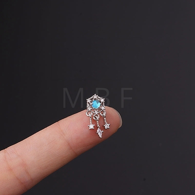 Brass Micro Pave Cubic Zirconia Stud Earring WGF347E-06-1