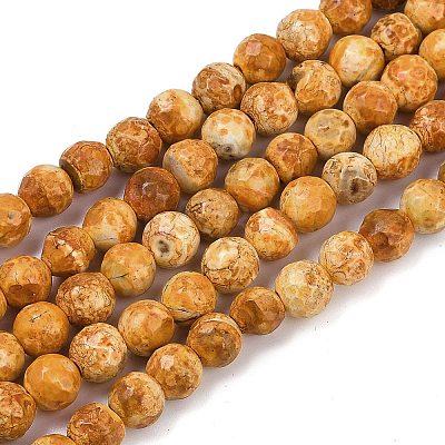 Natural Fire Crackle Agate Beads Strands G-C082-A01-44-1