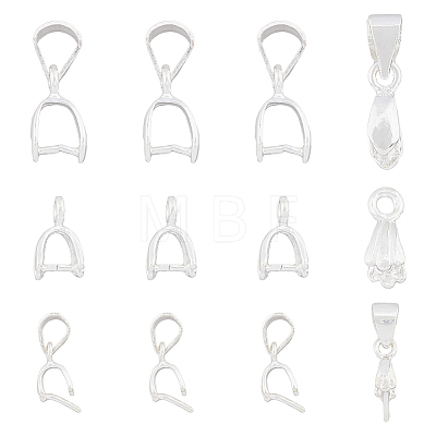 12Pcs 3 Styles 925 Sterling Silver Pendant Bails STER-DC0001-12-1