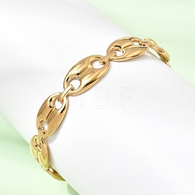 304 Stainless Steel Mariner Chain Cuff Bangles for Women SA-CBA82C8-07G-1